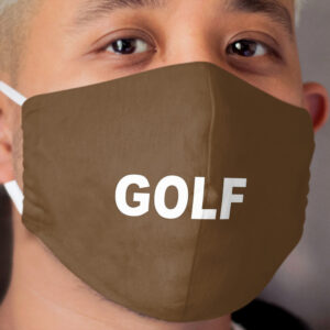 Golf Logo Brown Cloth Face Mask