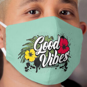 Good vibes tropical pillow t-shirt face mask boho Cloth Face Mask