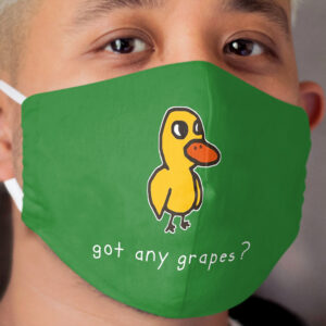 got any grapes? (alt. for dark colored materials) Cloth Face Mask