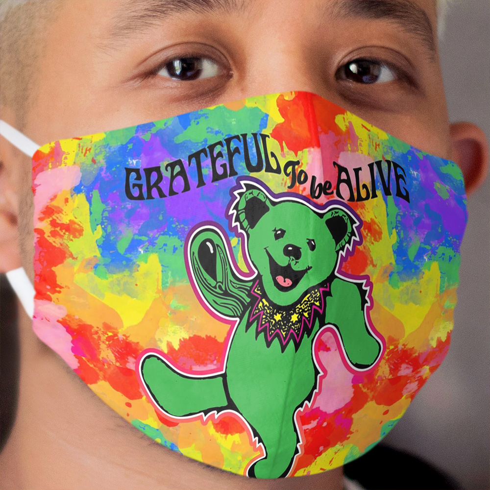 Grateful to be Alive tiedye Cloth Face Mask