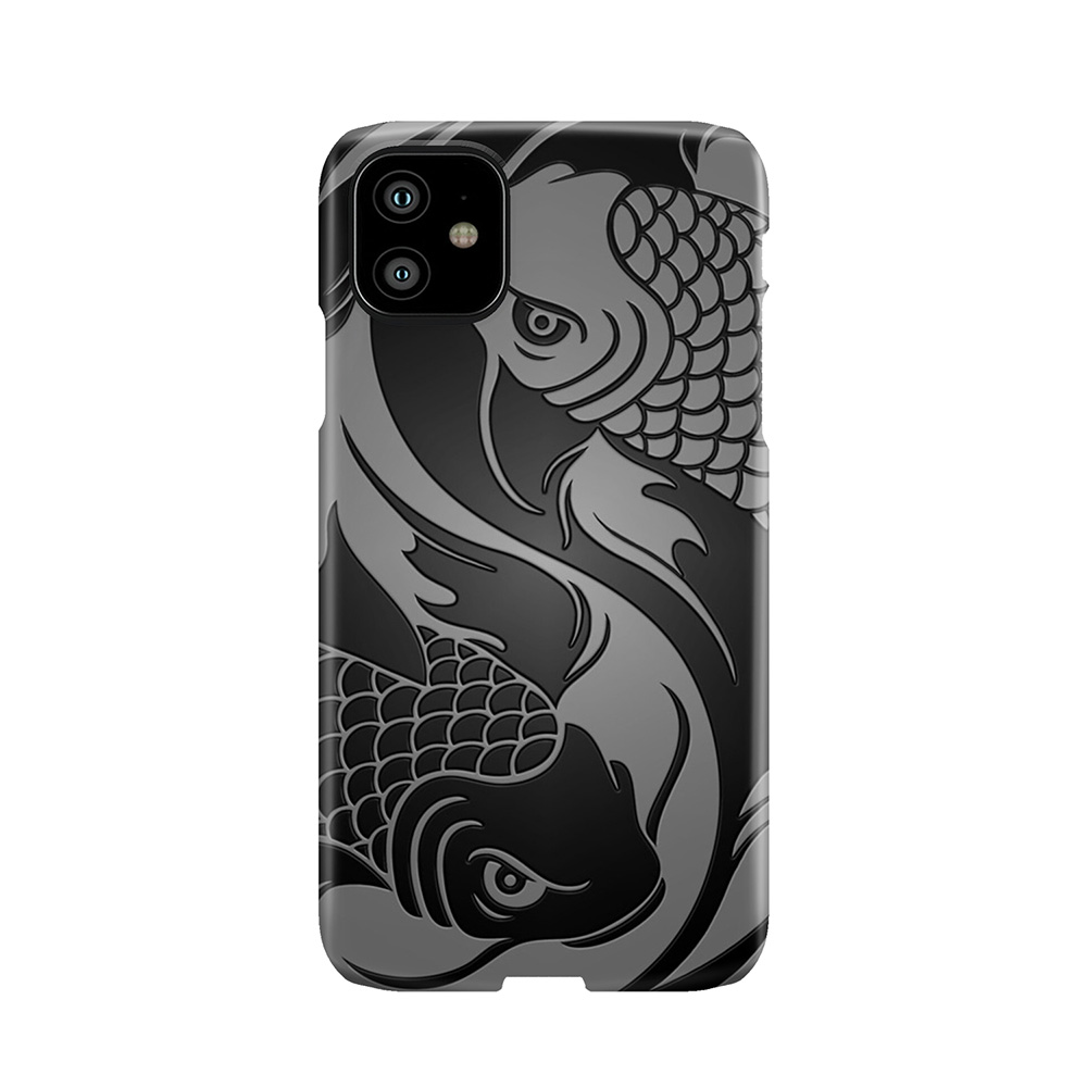 Gray And Black Yin Yang Koi Fish Phone Case