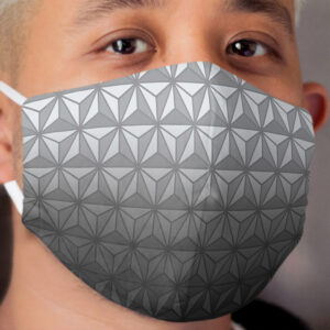 Gray Spaceship Earth Pattern Cloth Face Mask