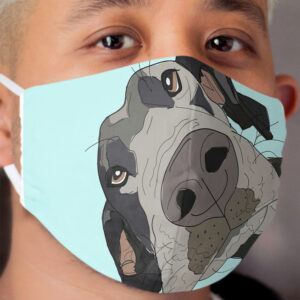 Great Dane In Your Face (teal) Cloth Face Mask