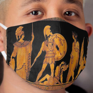 GREECE : Ancient God and Goddess Frieze Print Cloth Face Mask