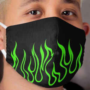 Green Flames Cloth Face Mask