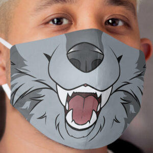 Grey Wolf Maw Cloth Face Mask