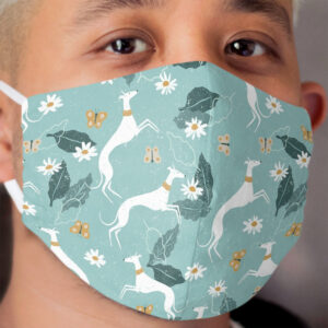 Greyhound and Butterfly Cloth Face Mask