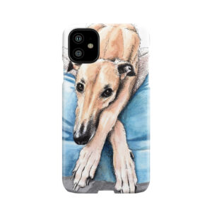 Greyhound On Blue Bed Phone Case