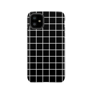 Grid Line Iphone 6 | White On Black Tough Phone Case