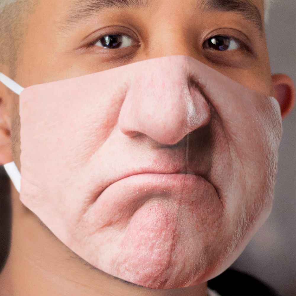 Grumpy man funny face Cloth Face Mask