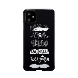 Haikyuu!! Teams - White On Black Phone Case