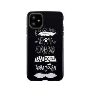 Haikyuu!! Teams - White On Black Tough Phone Case