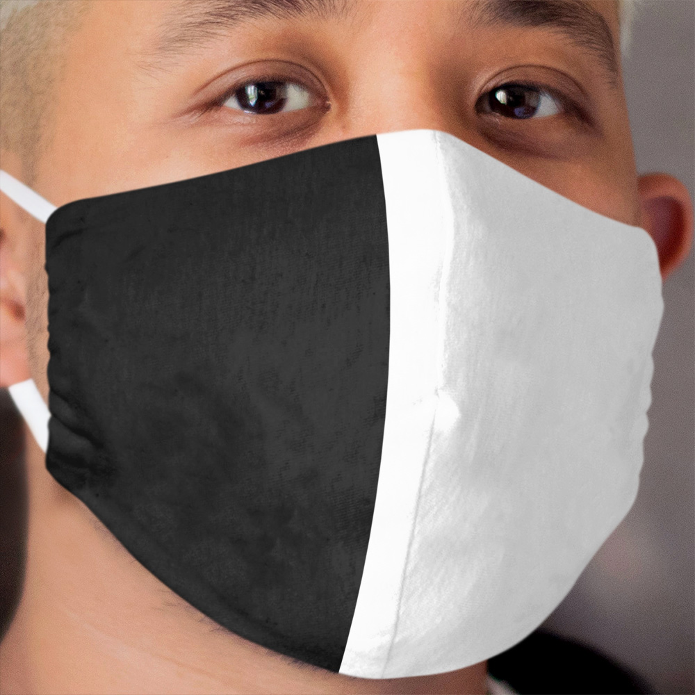 Half Black Half White Cloth Face Mask Chief Tshirt