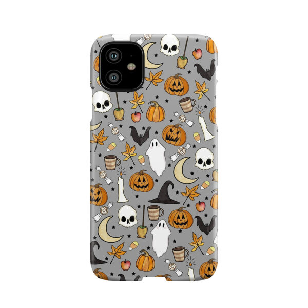 Halloween Pattern In Graveyard Gray Phone Case