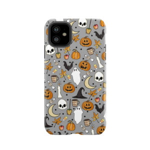 Halloween Pattern In Graveyard Gray Tough Phone Case