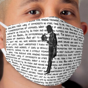 Hamlet Silhouette with Yorick's Skull Cloth Face Mask