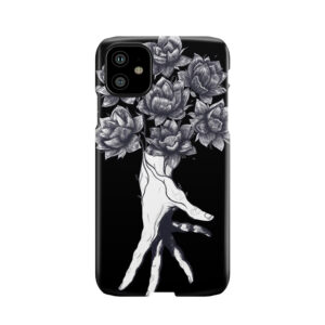 Hand With Lotuses On Black Phone Case