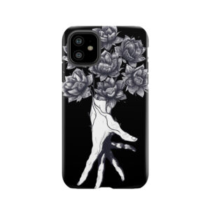 Hand With Lotuses On Black Tough Phone Case