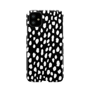 Handmade Polka Dot Brush Strokes (Black And White Reverse Dalmatian) Phone Case