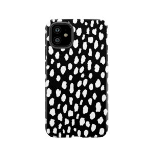 Handmade Polka Dot Brush Strokes (Black And White Reverse Dalmatian) Tough Phone Case