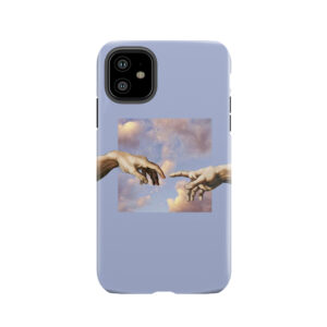 Hands Michelangelo Art Aesthetic Purple Painting Tough Phone Case