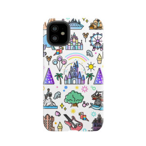 Happiest Place On Earth Collection. It's A Small World, Haunted Mansion, Princess Castle, Manatee, Ferris Wheel Theme Park. Tough Phone Case