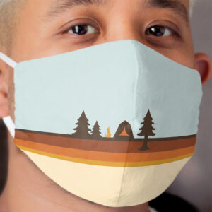 Happy Camper (Retro, 70s, Camping) Cloth Face Mask