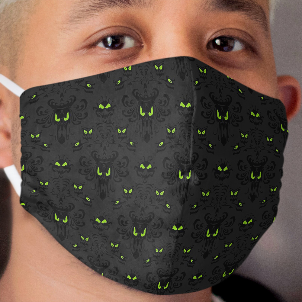 Happy Haunted Wallpaper - Dark Cloth Face Mask