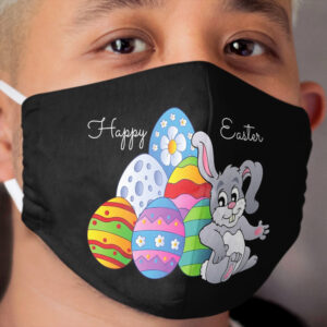 Happy Sweet Easter Candy Love and kisses, and funny bunny Cloth Face Mask
