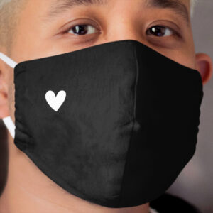 Heart Cute Cloth Face Mask Black Style Cloth Face Mask