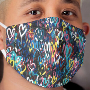 Heart Graffiti Cloth Face Mask
