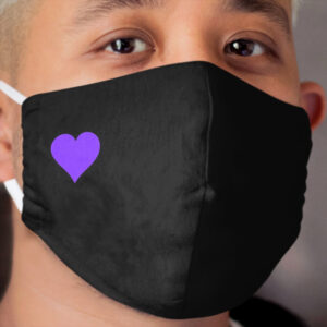 Heart purple / black Cloth Face Mask
