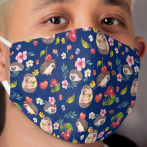 Hedgehog with cherries Cloth Face Mask