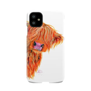 Highland Cow 'Peekaboo' By Shirley Macarthur Phone Case