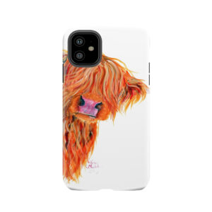 Highland Cow 'Peekaboo' By Shirley Macarthur Tough Phone Case