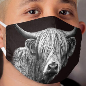 Highland Cow Portrait Cloth Face Mask
