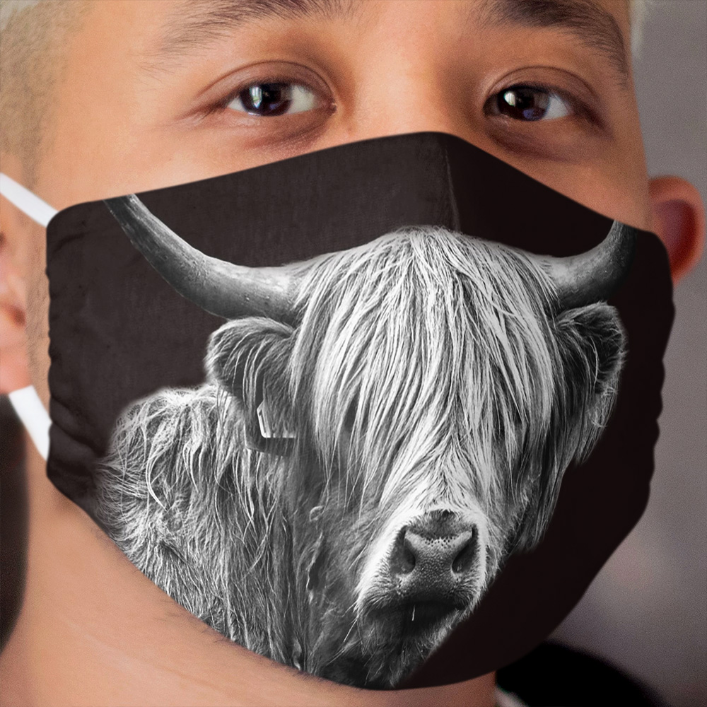Highland Cow Portrait Cloth Face Mask