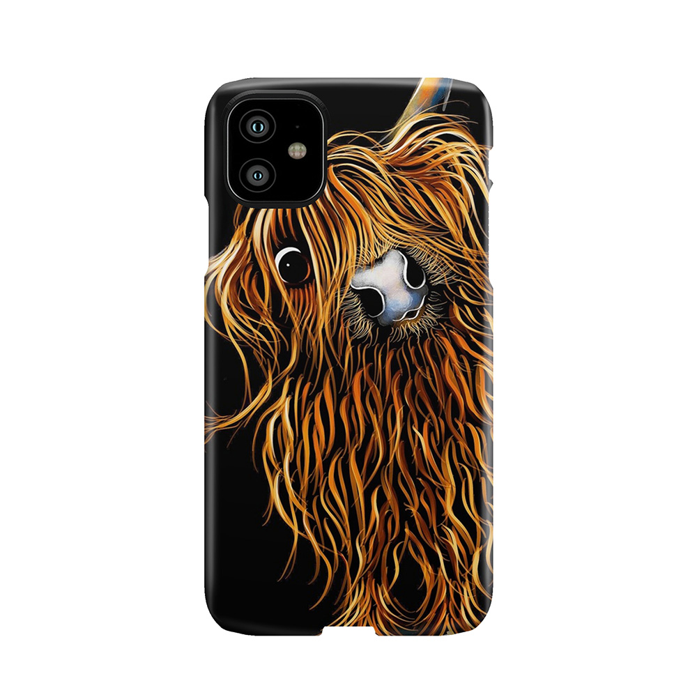 Highland Cow Print Scottish ' Coooweee ' By Shirley Macarthur Phone Case