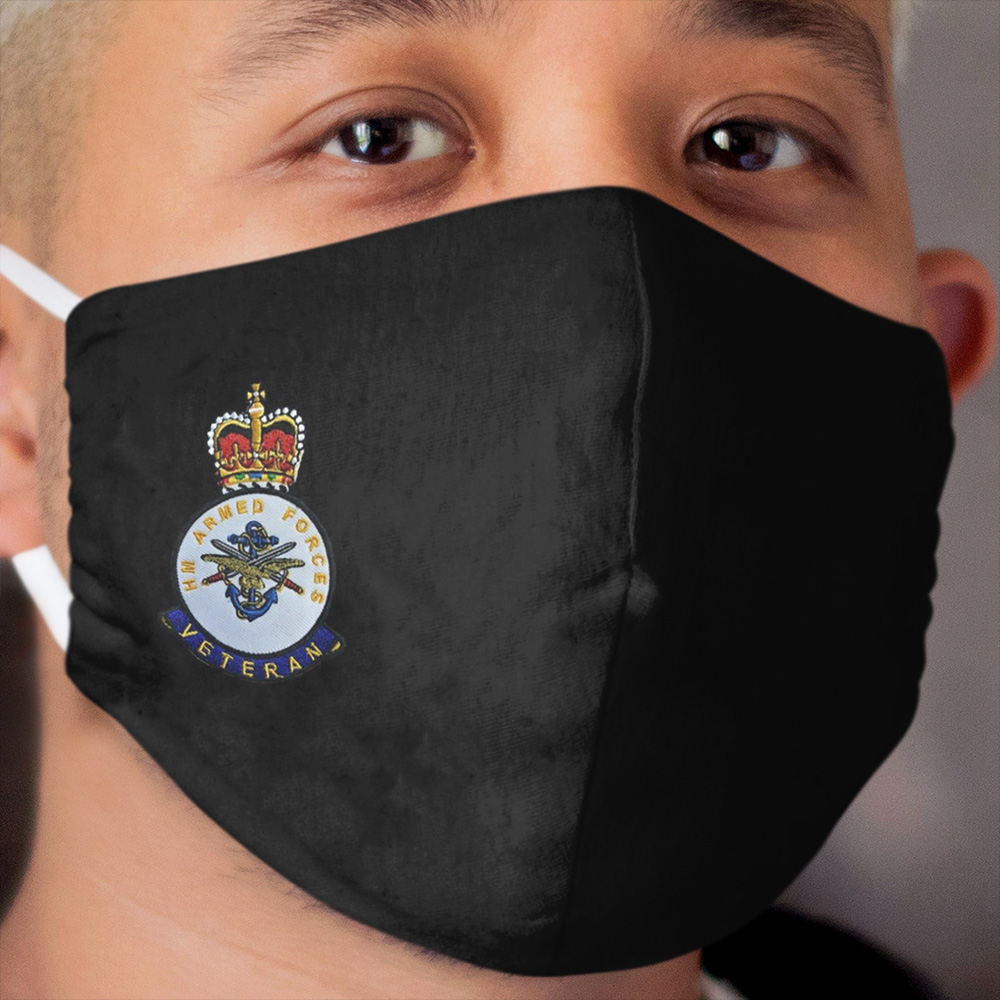 HM Forces Veteran Badge British Veteran Army Original Fabric Cloth Face Mask