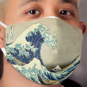 Hokusai, The Great Wave off Kanagawa, Japan, Japanese, Wood block, print. Cloth Face Mask