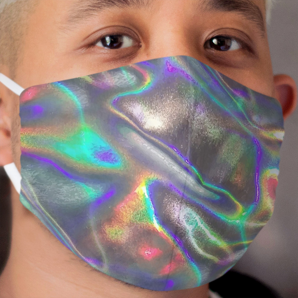 holographic print Cloth Face Mask