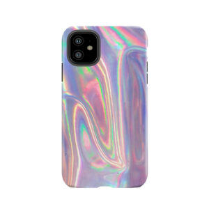 Holographic Waves In Purple Tough Phone Case