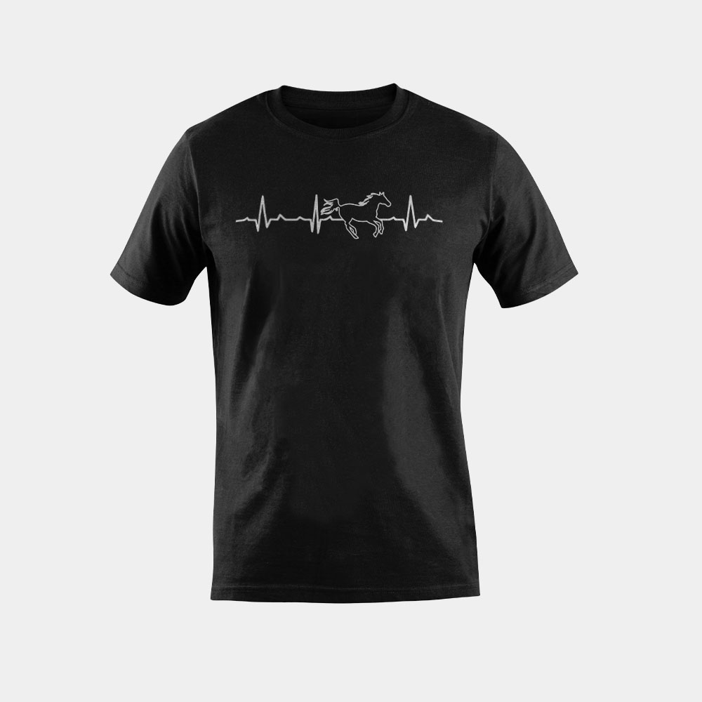 Horseback Riding Horse Heartbeat Cowboy Gift T-Shirt