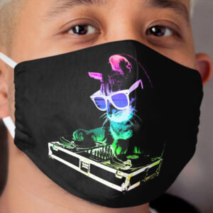 HOUSE CAT (Rainbow DJ Kitty) Cloth Face Mask