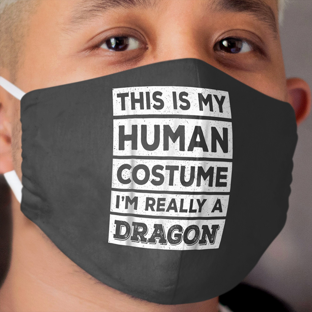 Human Costume Dragon Fire Breathing Beast Wings Cloth Face Mask