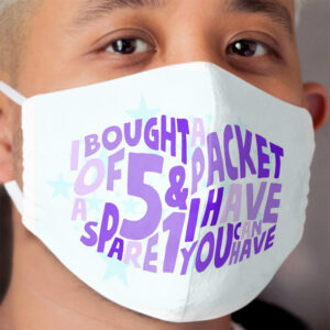 I BOUGHT A PACKET OF 5 AND I HAVE A SPARE ONE YOU CAN HAVE Cloth Face Mask