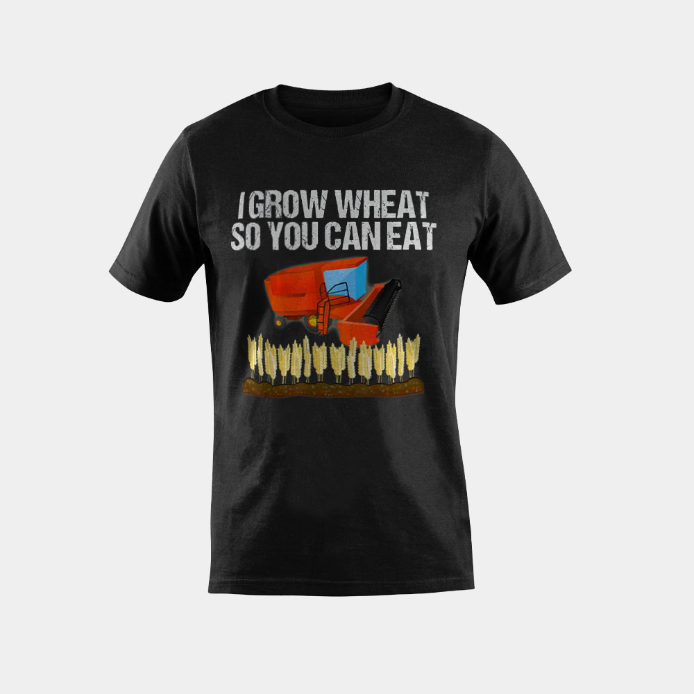 I Grow Wheat Farmers Tractor Combine Harvester T-Shirt