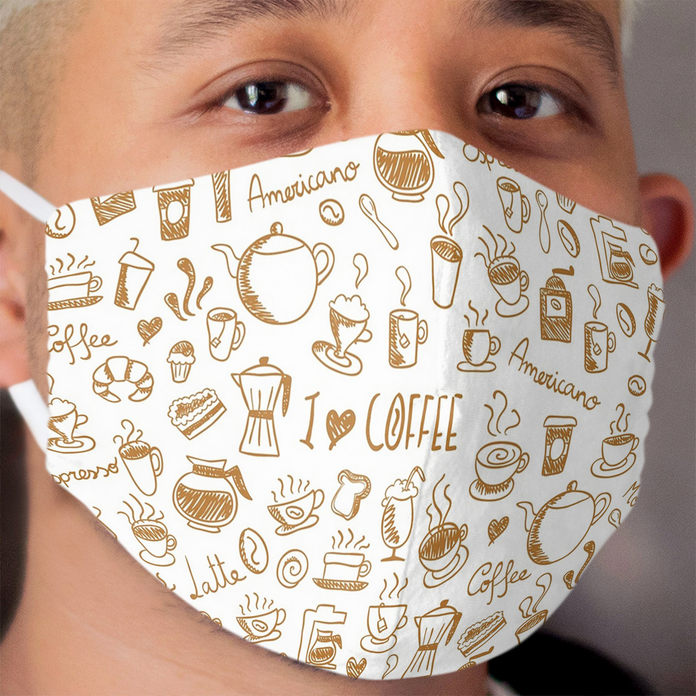 I Love Coffee Cloth Face Mask