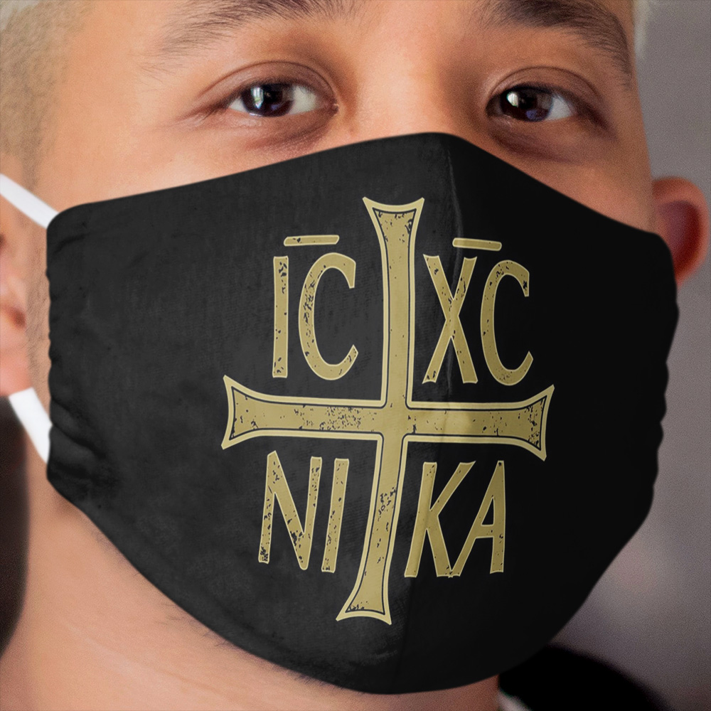 IC XC NI KA Christogram Cross Orthodox Christian Vintage Graphic Cloth Face Mask