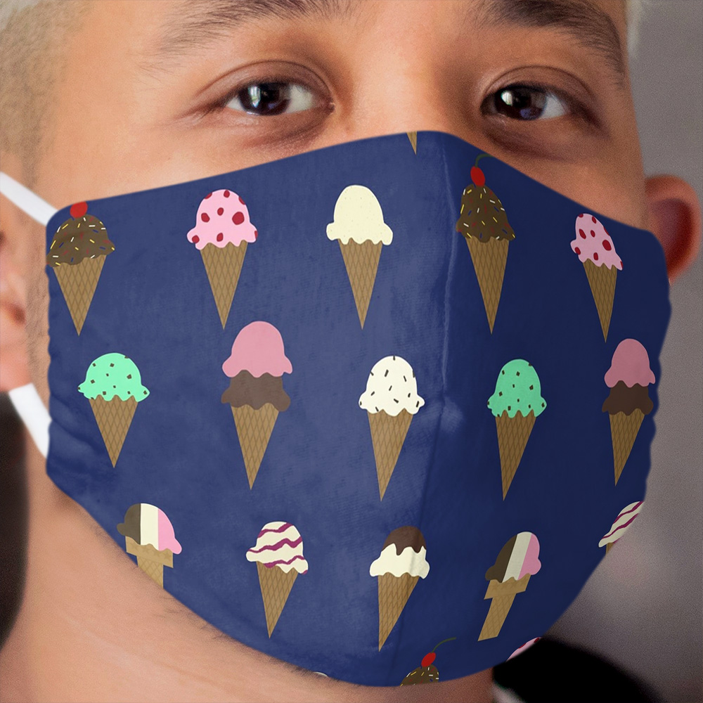 Ice Cream dark blue Cloth Face Mask